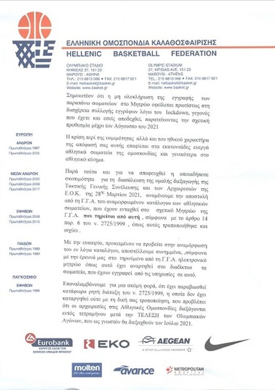 ΕΟΚ: Ακατανόητες και αντικρουόμενες αποφάσεις της ΓΓΑ