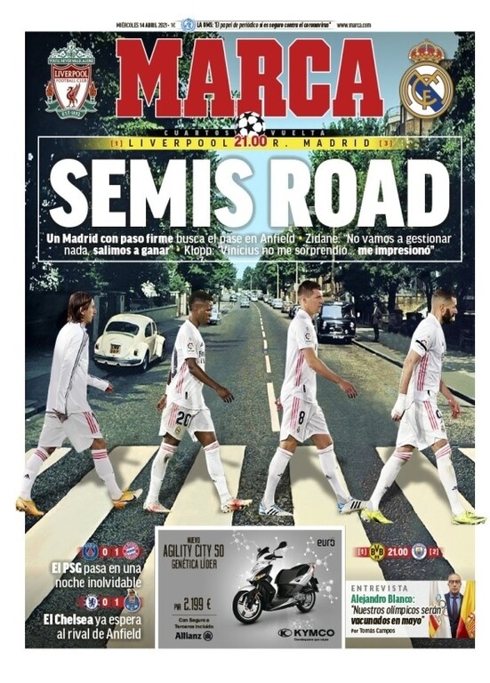 Λίβερπουλ-Ρεάλ Μαδρίτης: Το πρωτοσέλιδο... Beatles της «Marca» (photos)