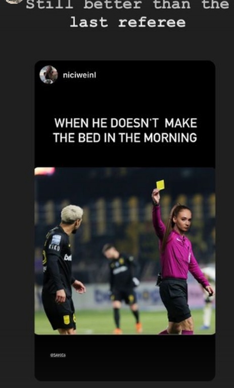 Άρης: Ο Σάκιτς απάντησε στη σύντροφό του με σχόλιο για τη διαιτησία κόντρα στην ΑΕΚ! (photos)