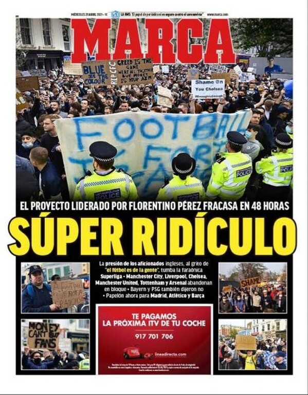 «Super ρεζίλι» είναι το ιντερνετικό πρωτοσέλιδο της Marca λόγω της πίεσης των Άγγλων φιλάθλων, διαλύθηκε το πλάνο του Πέρεθ.