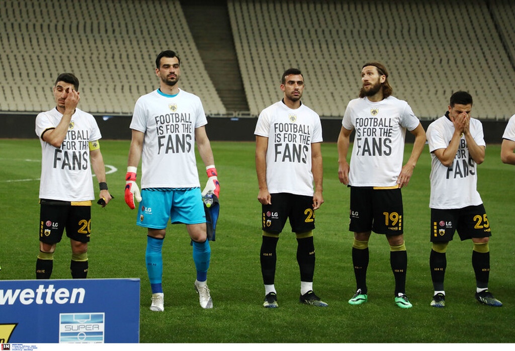 ΑΕΚ-Παναθηναϊκός: Μήνυμα για την European Super League - Tα μπλουζάκια των παικτών της Ένωσης