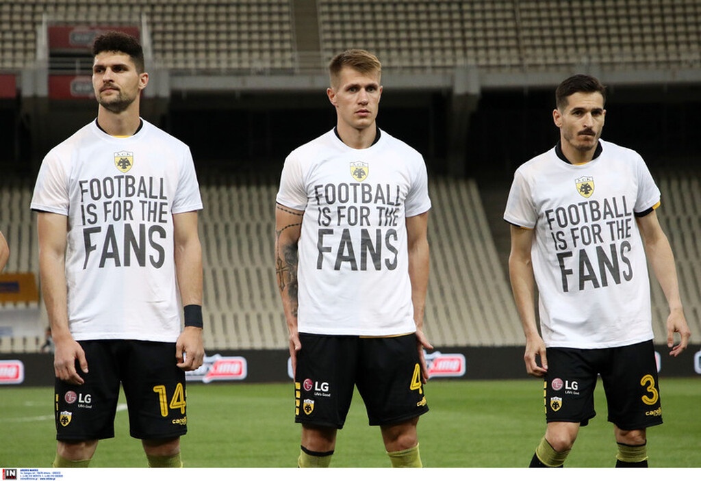 ΑΕΚ-Παναθηναϊκός: Μήνυμα για την European Super League - Tα μπλουζάκια των παικτών της Ένωσης