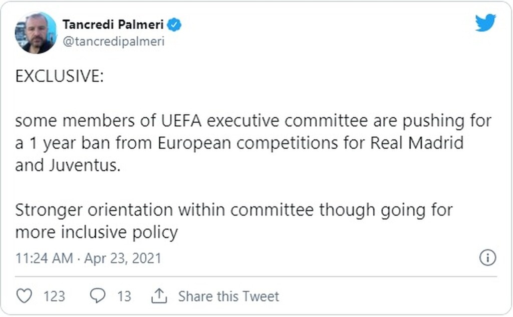 Μεγάλη κόντρα στην UEFA - Ζητούν τον αποκλεισμό Ρεάλ και Γιουβέντους (photo)