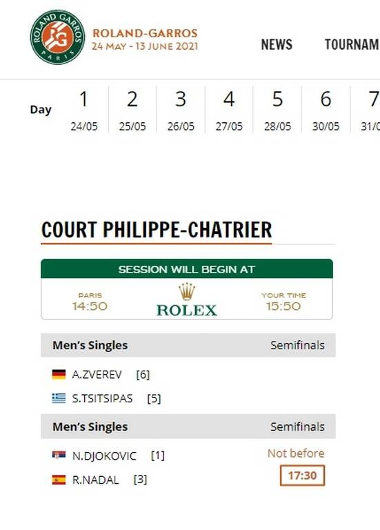 Τσιτσιπάς - Roland Garros: Επίσημη η ώρα έναρξης του ημιτελικού με Ζβέρεφ (photo)