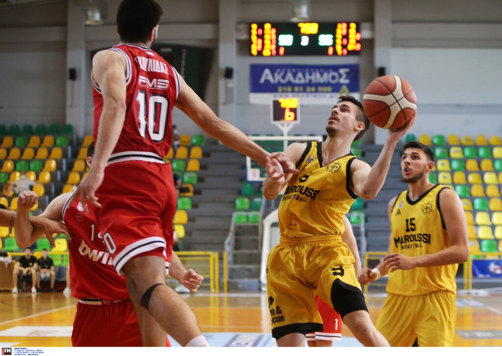 A2 Ανδρών: Με «γκρι» βοήθεια ο Ολυμπιακός πέρασε από το Μαρούσι