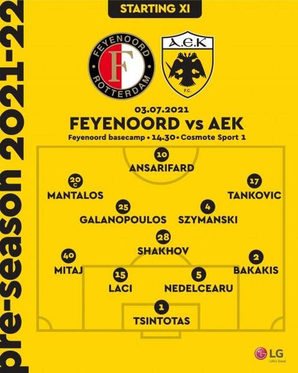 Live Streaming Φέγενορντ-ΑΕΚ