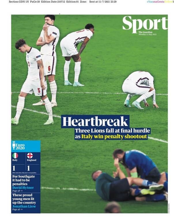 Euro 2020: Τα σχόλια του αγγλικού Τύπου - «Ψηλά το κεφάλι» γράφουν οι Άγγλοι (photos)