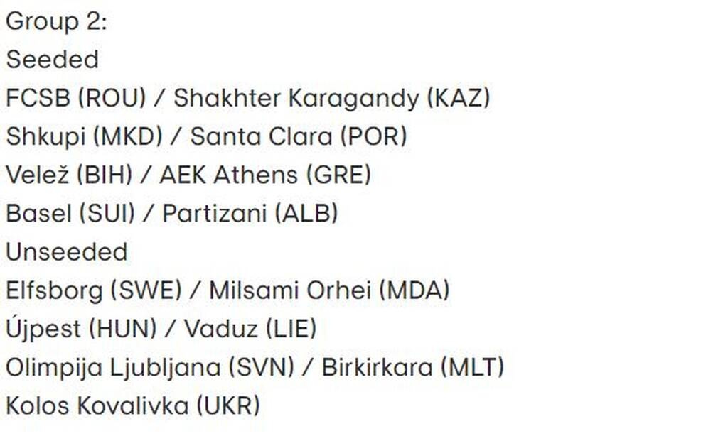 Conference League: Αυτοί είναι οι πιθανοί αντίπαλοι για ΠΑΟΚ, ΑΕΚ και Άρη - Τα γκρουπ της UEFA