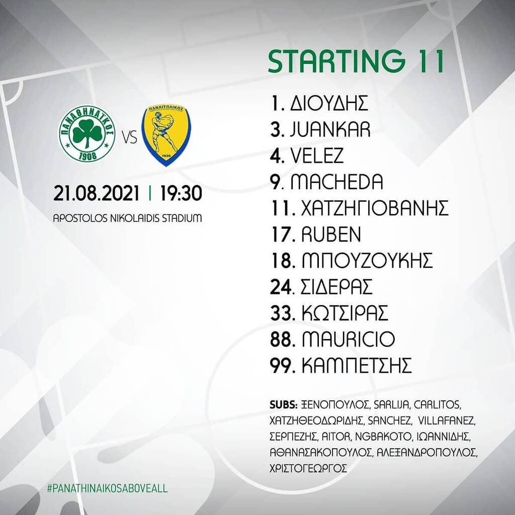 Παναθηναϊκός: Βασικοί Μπουζούκης-Καμπετσής με Παναιτωλικό (Photos)