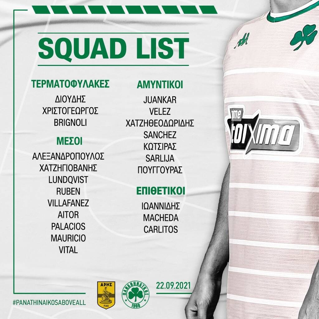 Παναθηναϊκός: Ατομικό Κουρμπέλης, Σένκεφελντ - Η αποστολή για το ματς με τον Άρη