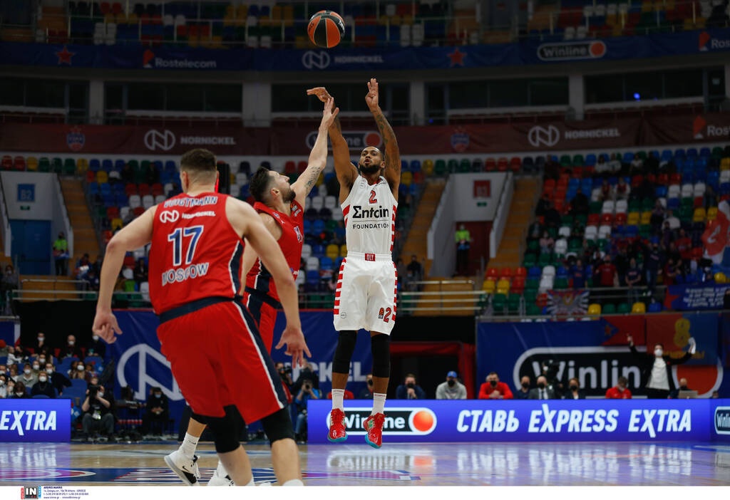 ΤΣΣΚΑ-Ολυμπιακός 88-82: Τον «σκότωσε» ο Κλάιμπερν, δεν έφτανε ο Ντόρσει!