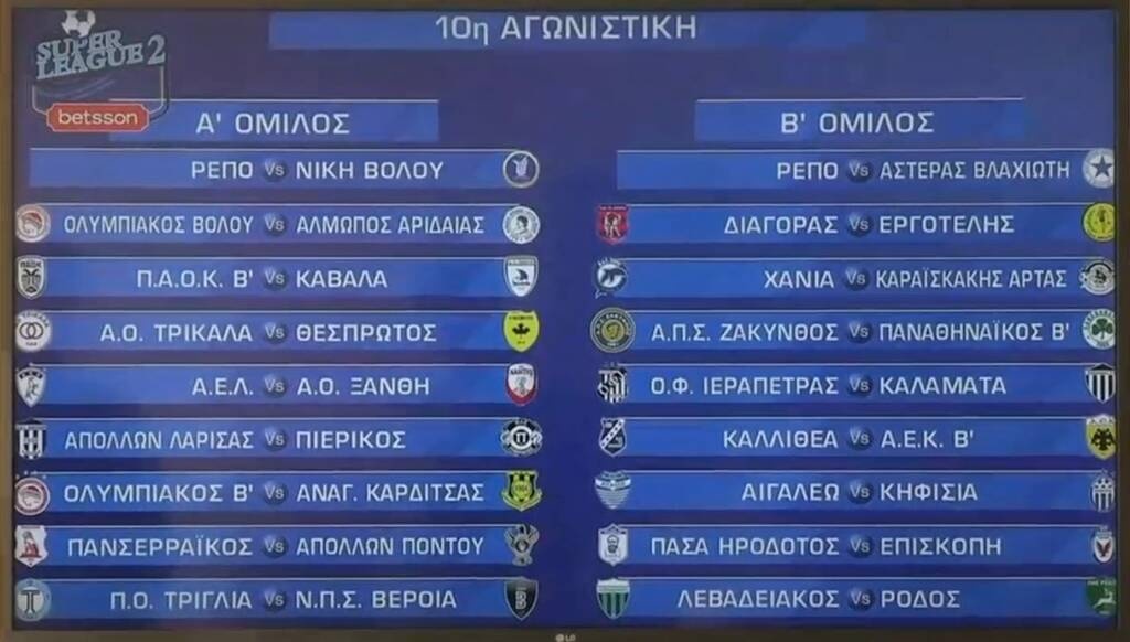 SL2: Πρεμιέρα με ντέρμπι Ολυμπιακός Β’-ΠΑΟΚ Β’ - Όλο το πρόγραμμα