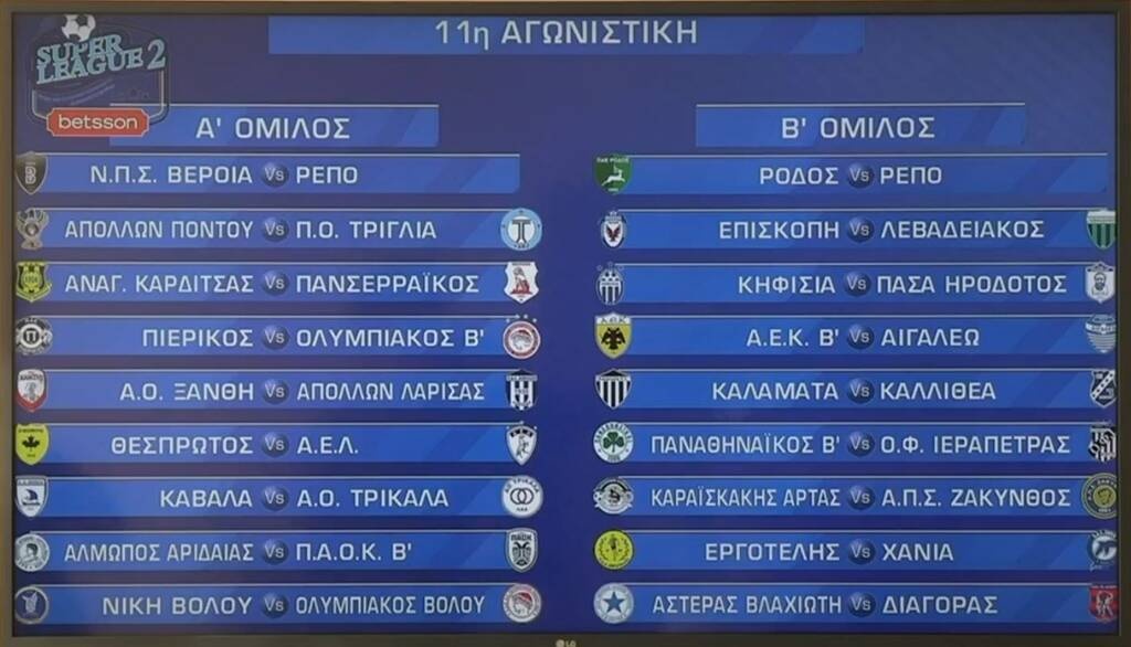 SL2: Πρεμιέρα με ντέρμπι Ολυμπιακός Β’-ΠΑΟΚ Β’ - Όλο το πρόγραμμα