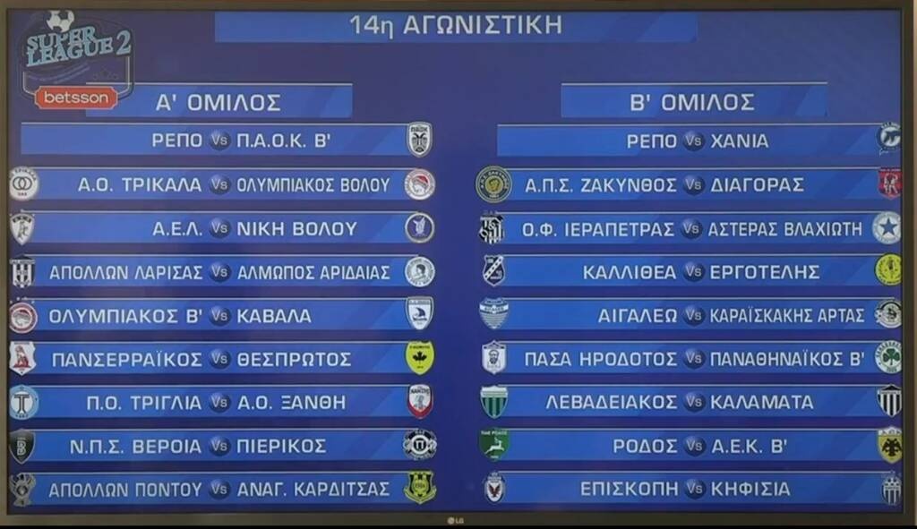 SL2: Πρεμιέρα με ντέρμπι Ολυμπιακός Β’-ΠΑΟΚ Β’ - Όλο το πρόγραμμα