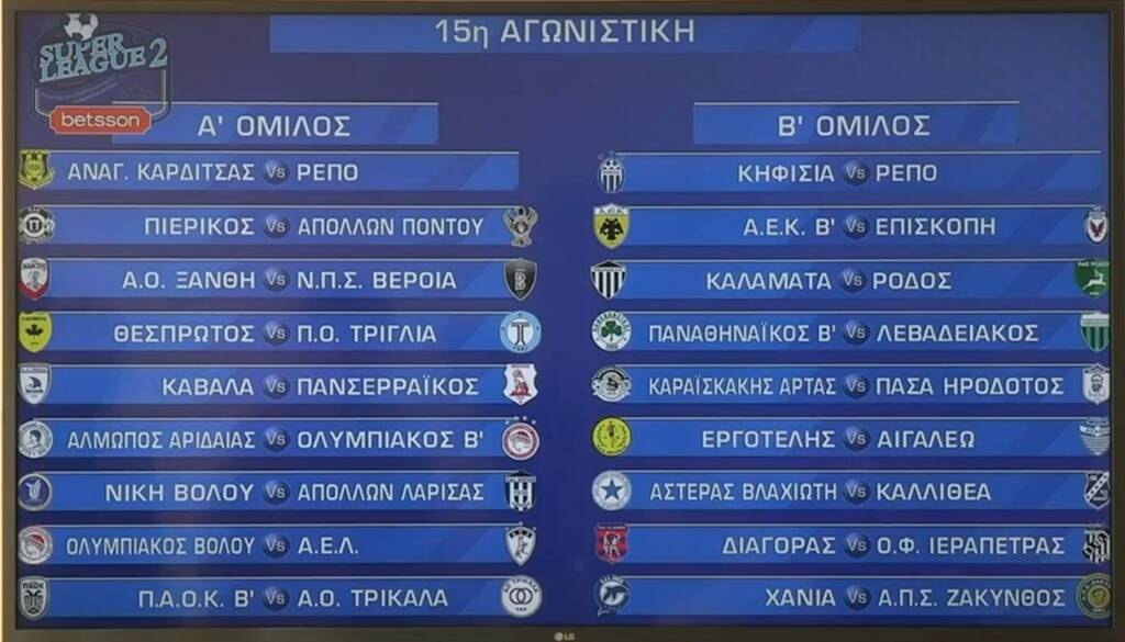 SL2: Πρεμιέρα με ντέρμπι Ολυμπιακός Β’-ΠΑΟΚ Β’ - Όλο το πρόγραμμα