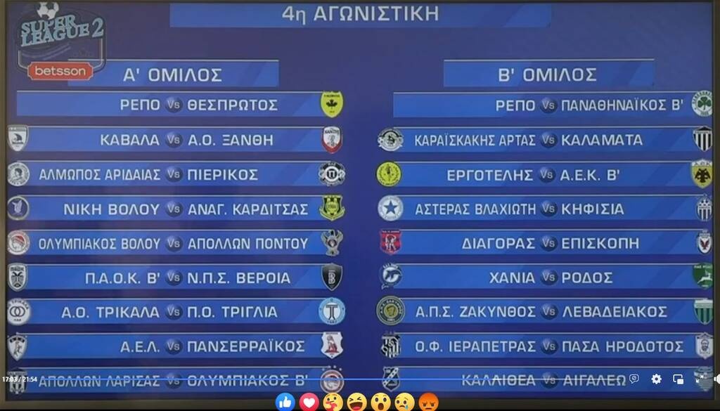 SL2: Πρεμιέρα με ντέρμπι Ολυμπιακός Β’-ΠΑΟΚ Β’ - Όλο το πρόγραμμα