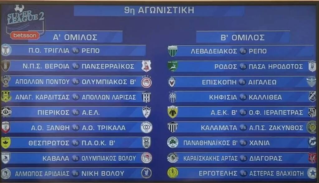 SL2: Πρεμιέρα με ντέρμπι Ολυμπιακός Β’-ΠΑΟΚ Β’ - Όλο το πρόγραμμα
