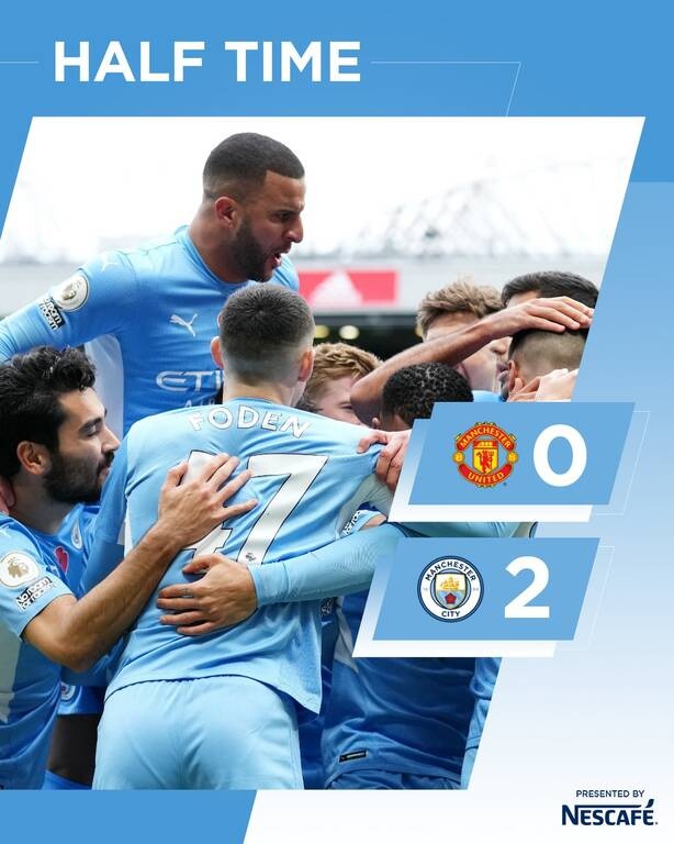 Premier League: Αφεντικό η Μάντσεστερ Σίτι, άνετα 2-0 στο ντέρμπι τη Μάντσεστερ Γιουνάιτεντ (video)