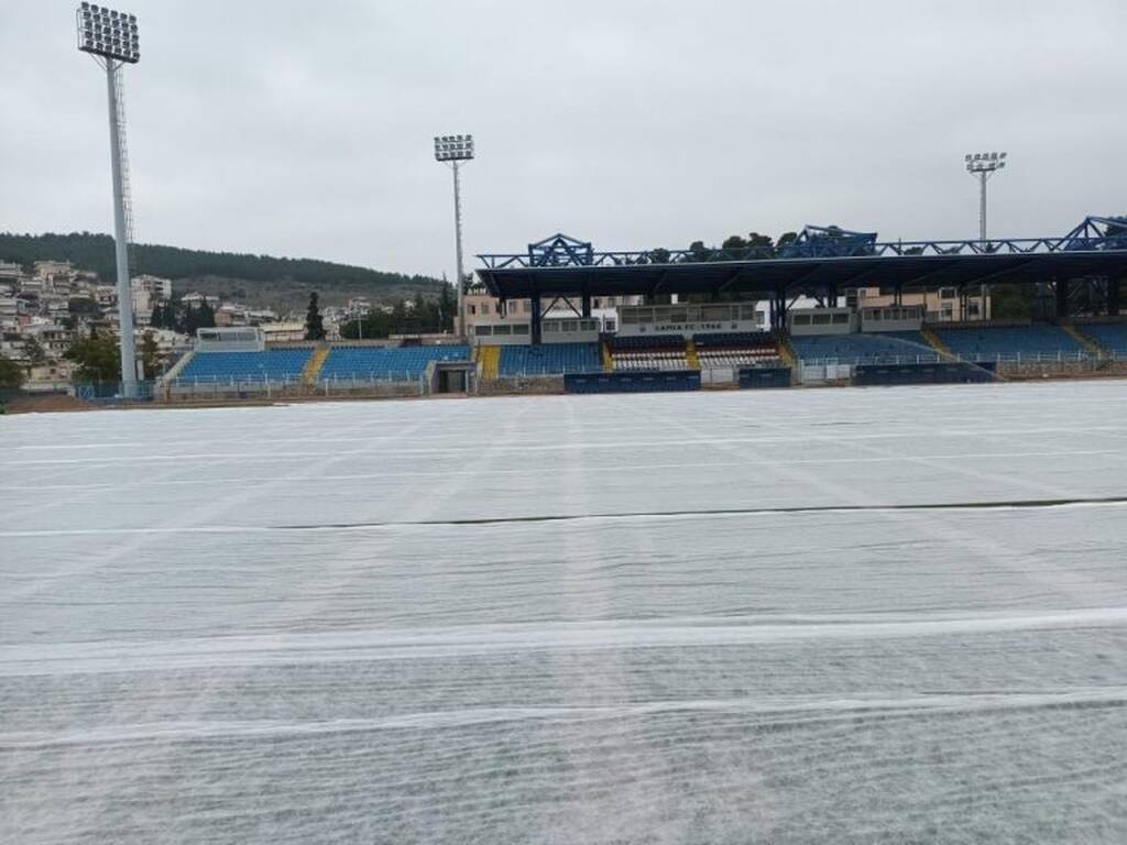 Λαμία: Τρέχουν οι εργασίες στο γήπεδο για το ματς με τον Παναθηναϊκό