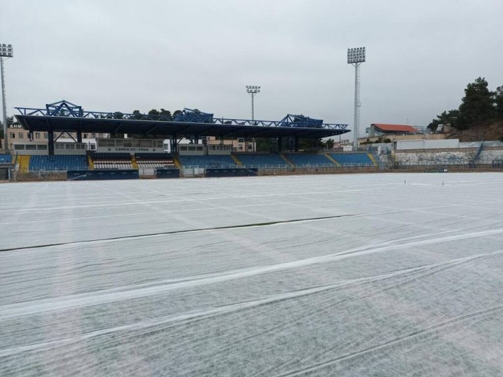 Λαμία: Τρέχουν οι εργασίες στο γήπεδο για το ματς με τον Παναθηναϊκό