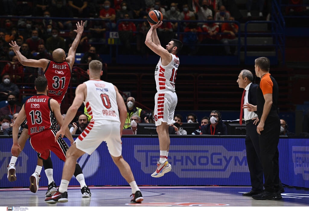 Αρμάνι Μιλάνο - Ολυμπιακός 72-93: Αντέδρασε και έσπασε την «κατάρα» των διπλών (photos)