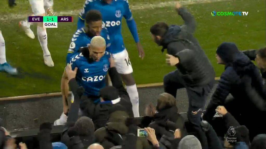 Premier League: Τεράστια νίκη με ανατροπή και γκολάρα στο 92' η Έβερτον κόντρα στην Άρσεναλ! (vid)
