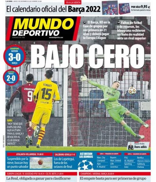 Εl Mundo Deportivo: «Υπό το μηδέν»