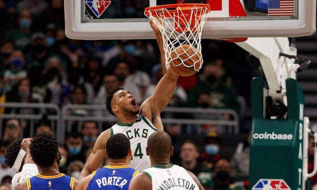 NBA: Μαγικοί Μπακς διέλυσαν του Γουόριορς - Απίθανη εμφάνιση από Αντετοκούνμπο (photos+video)