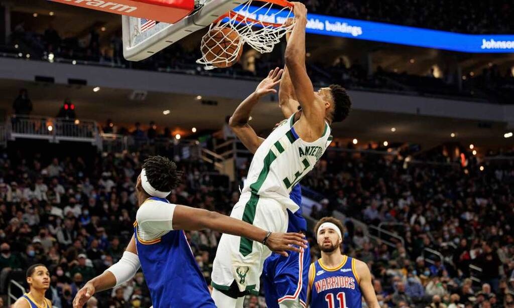 NBA: Μαγικοί Μπακς διέλυσαν του Γουόριορς - Απίθανη εμφάνιση από Αντετοκούνμπο (photos+video)