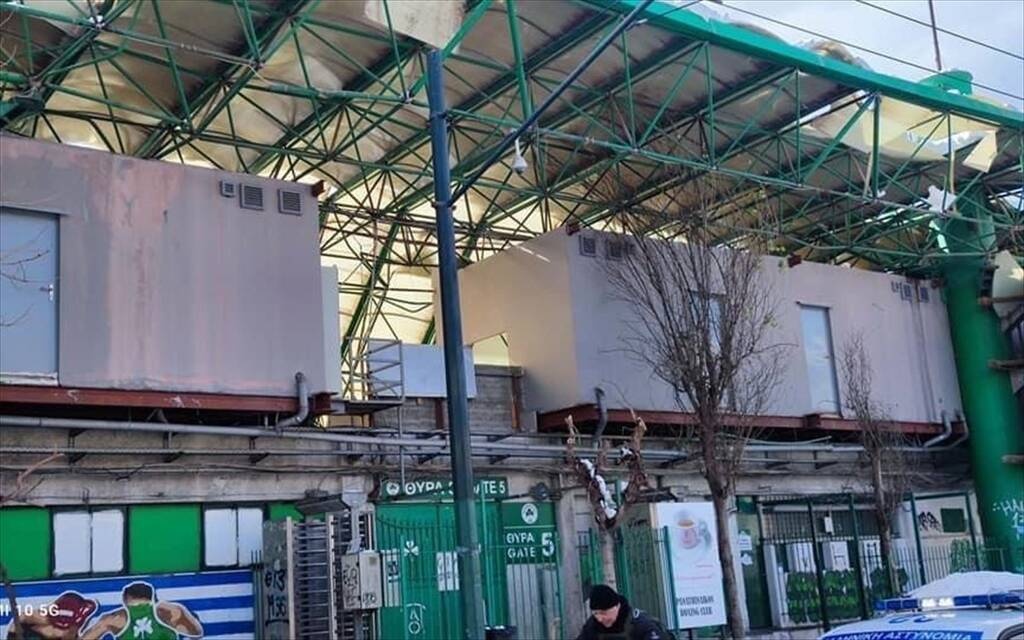 Παναθηναϊκός: Η κατάρρευση του στεγάστρου του «Απόστολος Νικολαΐδης» από... ψηλά (photos+video)