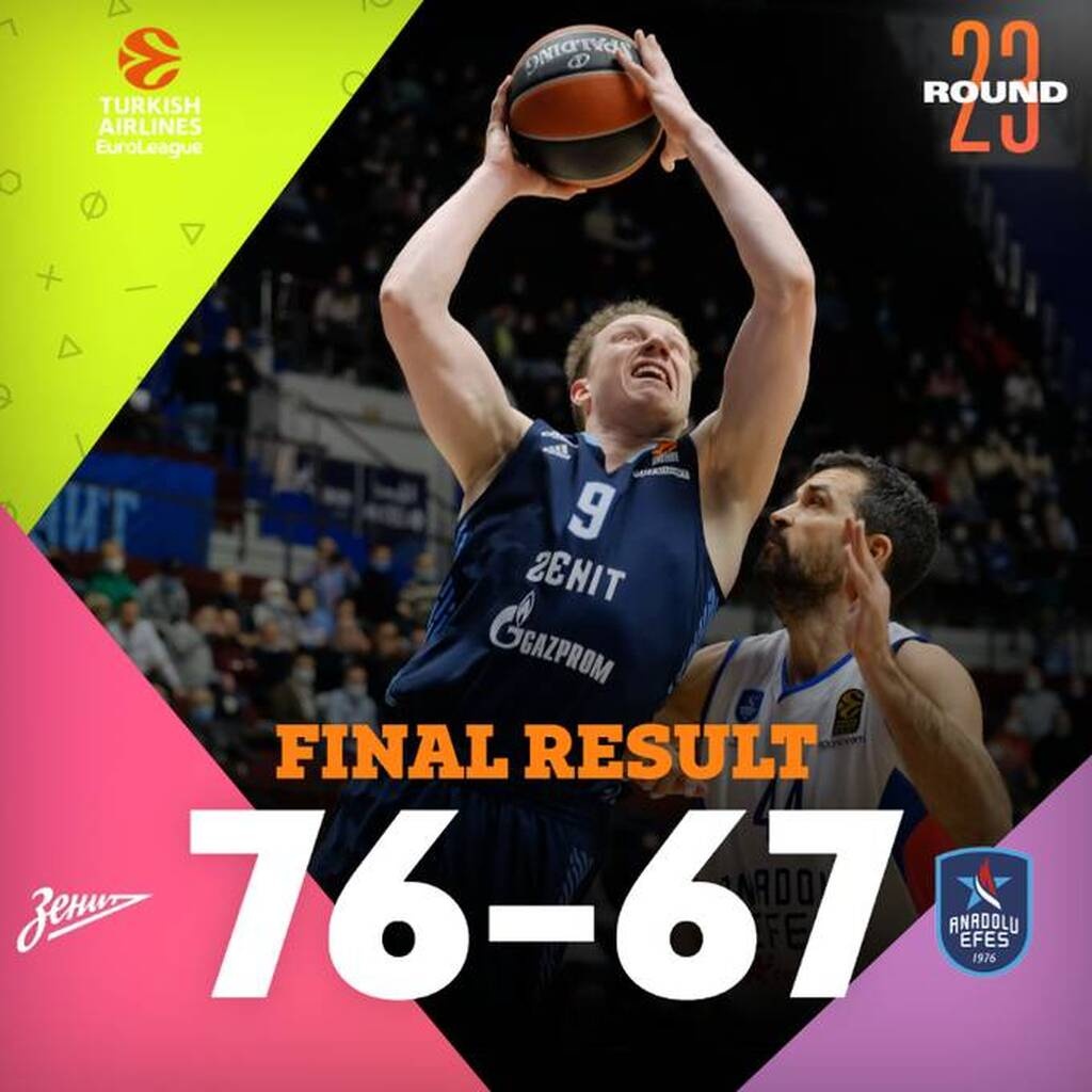 Ζενίτ Αγίας Πετρούπολης - Αναντολού Εφές 76-67: Με τρομερό Πόιθρες επέστρεψε στις νίκες (photos)