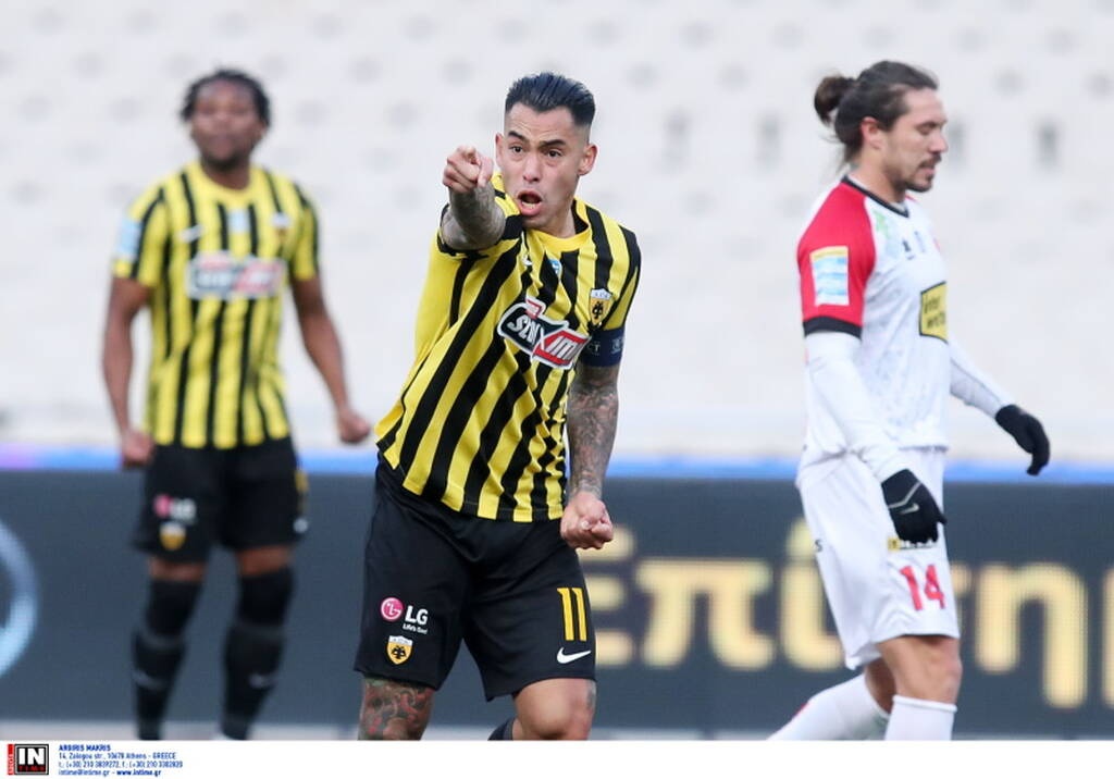 AEK-Βόλος: Σκόραρε και «τρελάθηκε» ο Αραούχο (photos+video)