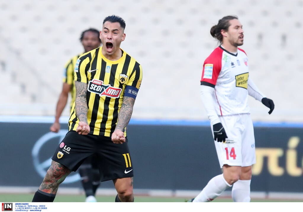 AEK-Βόλος: Σκόραρε και «τρελάθηκε» ο Αραούχο (photos+video)
