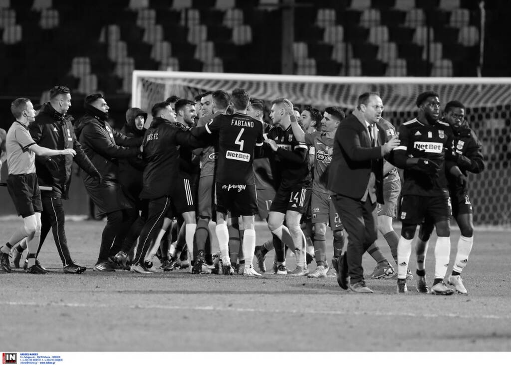 Άρης-ΑΕΚ: Γκολ στο 95' και ένταση μεταξύ των παικτών (photos)