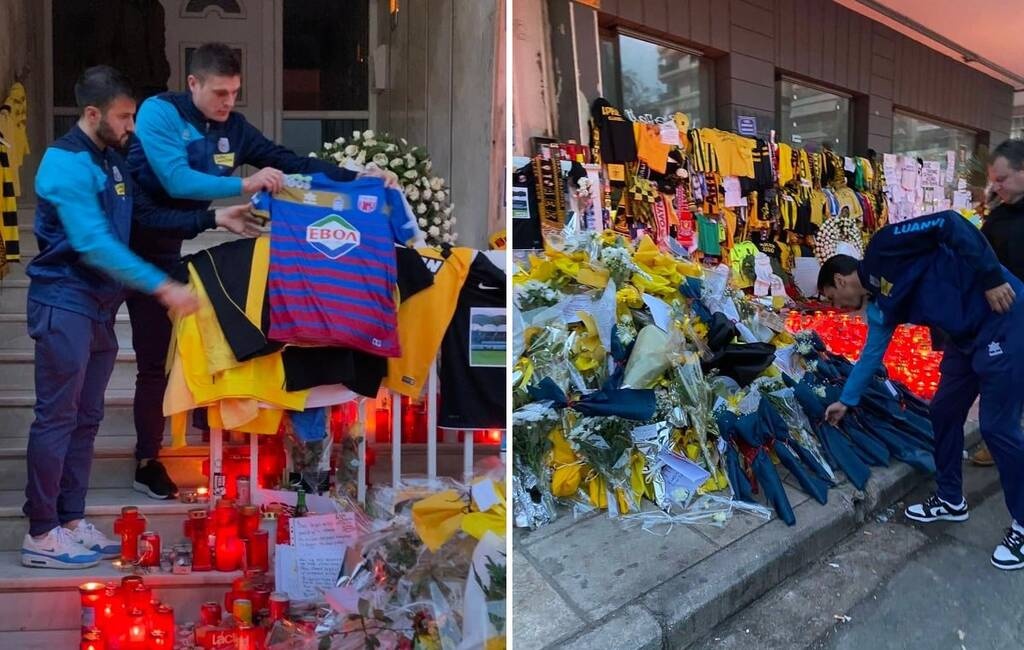 Άρης-Βόλος: Στο σημείο της δολοφονίας του Άλκη η αποστολή των Βολιωτών (photos)