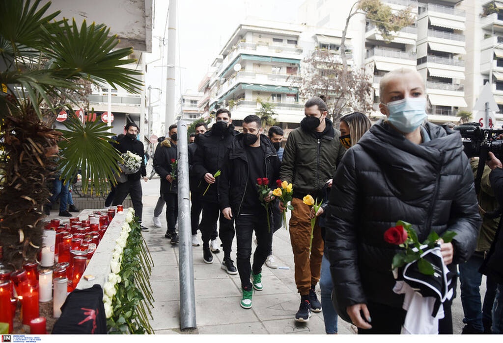 Άλκης Καμπανός: Στο σημείο της δολοφονίας παίκτες των ΠΑΟΚ, Άρη, Ηρακλή, Απόλλων Πόντου (pics)