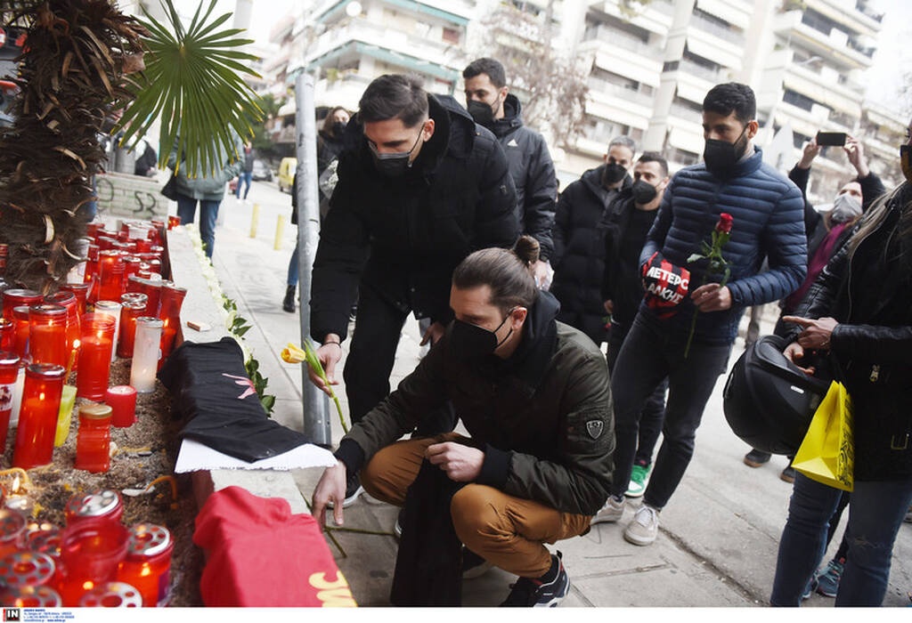 Άλκης Καμπανός: Στο σημείο της δολοφονίας παίκτες των ΠΑΟΚ, Άρη, Ηρακλή, Απόλλων Πόντου (pics)