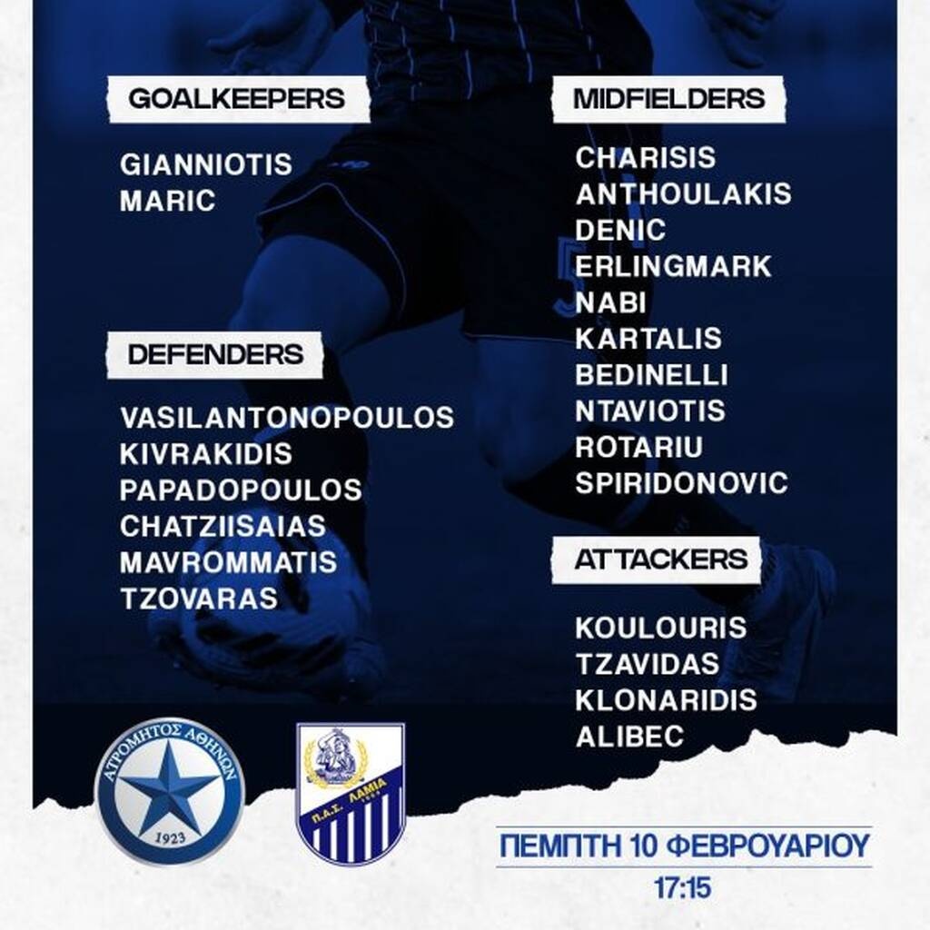 Ατρόμητος: Με τους νεοαποκτηθέντες η αποστολή για το παιχνίδι με τη Λαμία