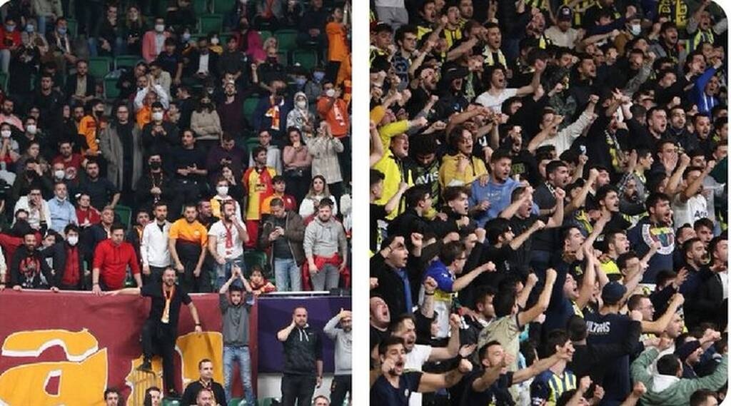 Η εντάση συνεχίστηκε και στις εξέδρες - Διακοπή στο Φενέρμπαχτσε-Γαλατάσαραϊ (video+photos)