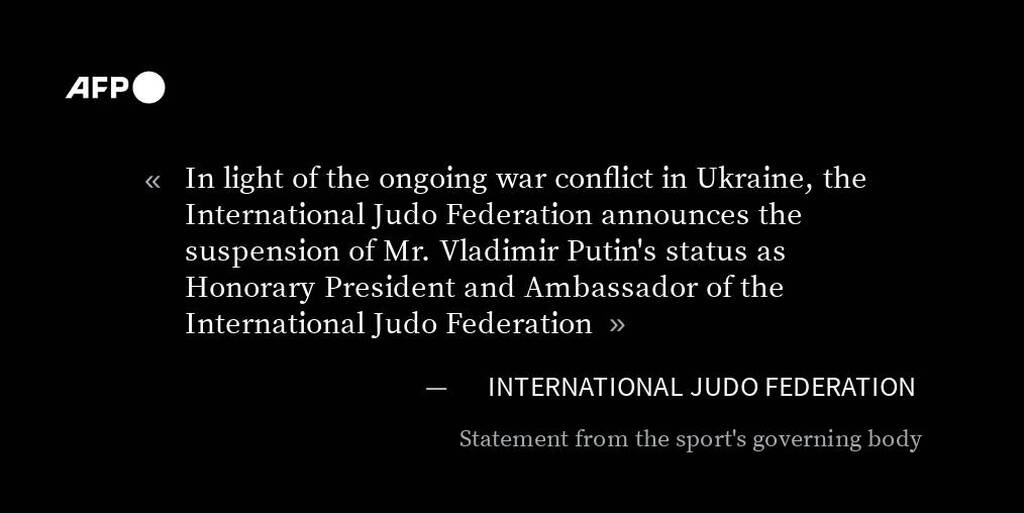 Πόλεμος στην Ουκρανία: Η IJF απέπεμψε τον Βλαντιμίρ Πούτιν από επίτιμο πρόεδρο (photo)