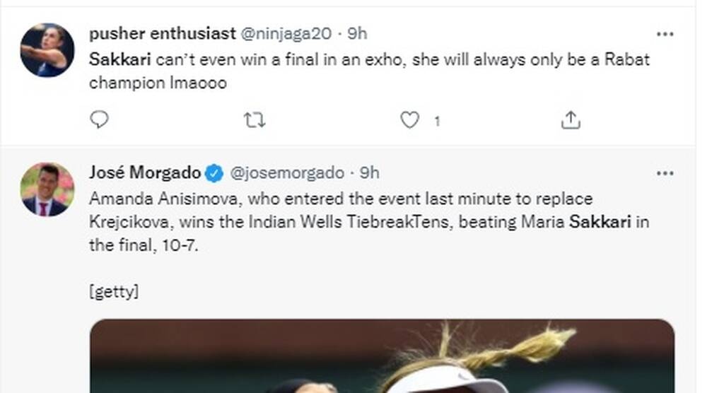 Μαρία Σάκκαρη - Indian Wells: Χαμός στο Twitter μετά τη νέα ήττα σε τελικό -«Η κατάρα είναι αληθινή»