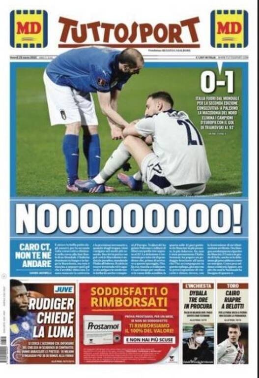 Ένα μακρόσυρτο «Όχιιιιιιιι» γράφει η «Tuttosport»