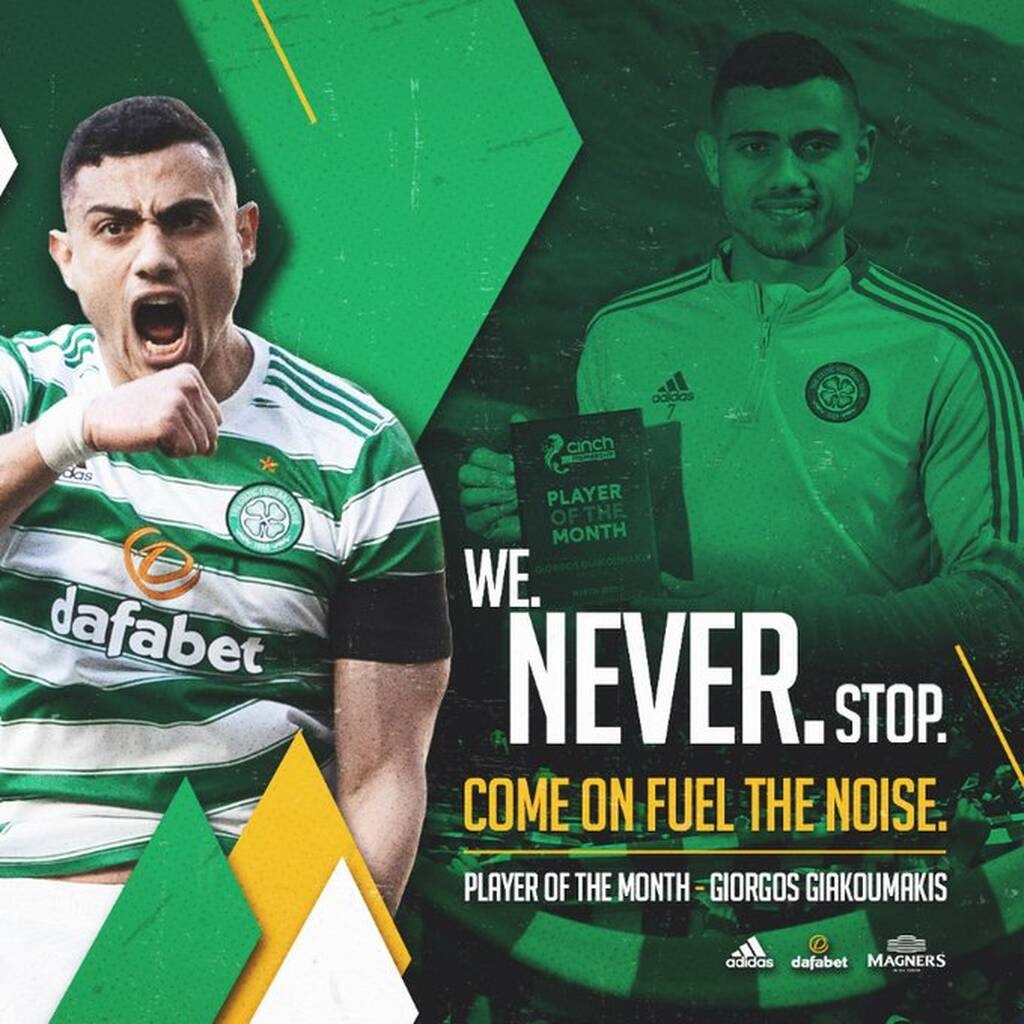 Νέα διάκριση για Γιακουμάκη - Παίκτης του μήνα στο πρωτάθλημα Σκωτίας