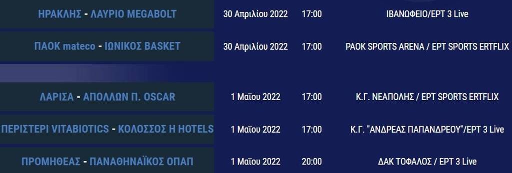 Basket League: Ορίστηκαν από τον ΕΣΑΚΕ τα παιχνίδια της 23ης και της 24ης αγωνιστικής