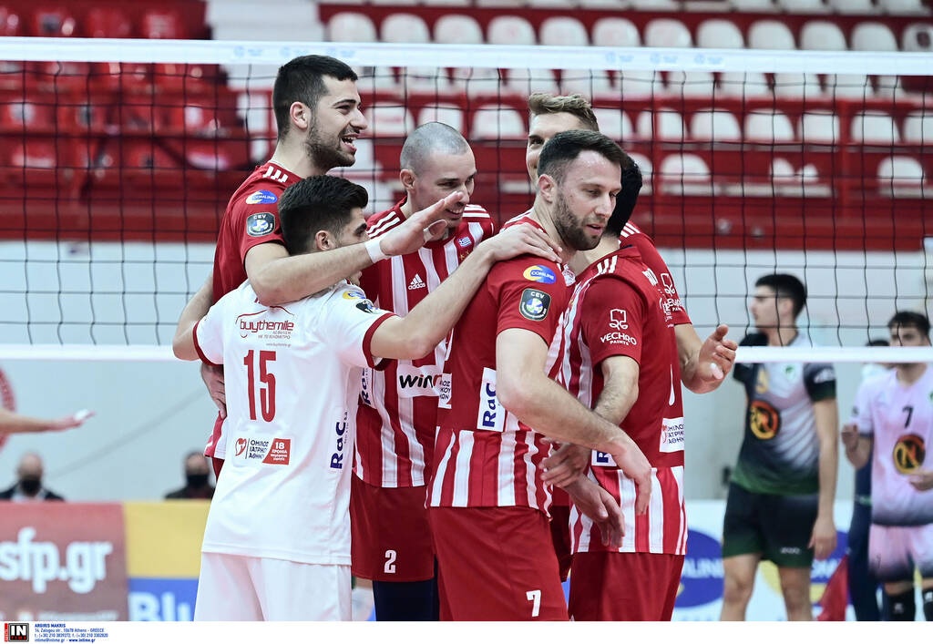 Volley League Ανδρών: «Τρίποντο» για τον Ολυμπιακό που μένει «ζωντανός» στο κυνήγι του τίτλου