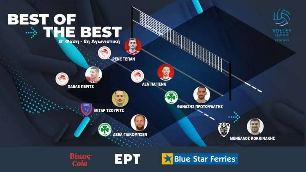 Volley League - Η κορυφαία 7άδα: O Άλεν Παγιένκ MVP της 8ης αγωνιστικής της Β΄ φάσης