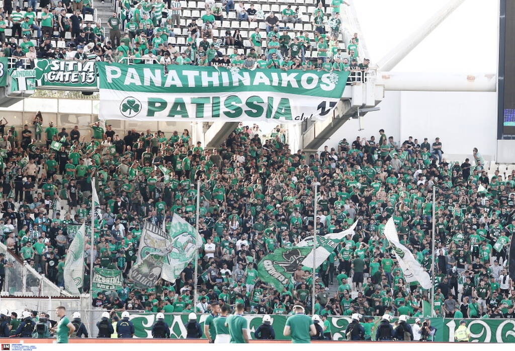 Τελικός Κυπέλλου Παναθηναϊκός-ΠΑΟΚ: Πανό στις εξέδρες, ΜΑΤ στο γήπεδο (photos)