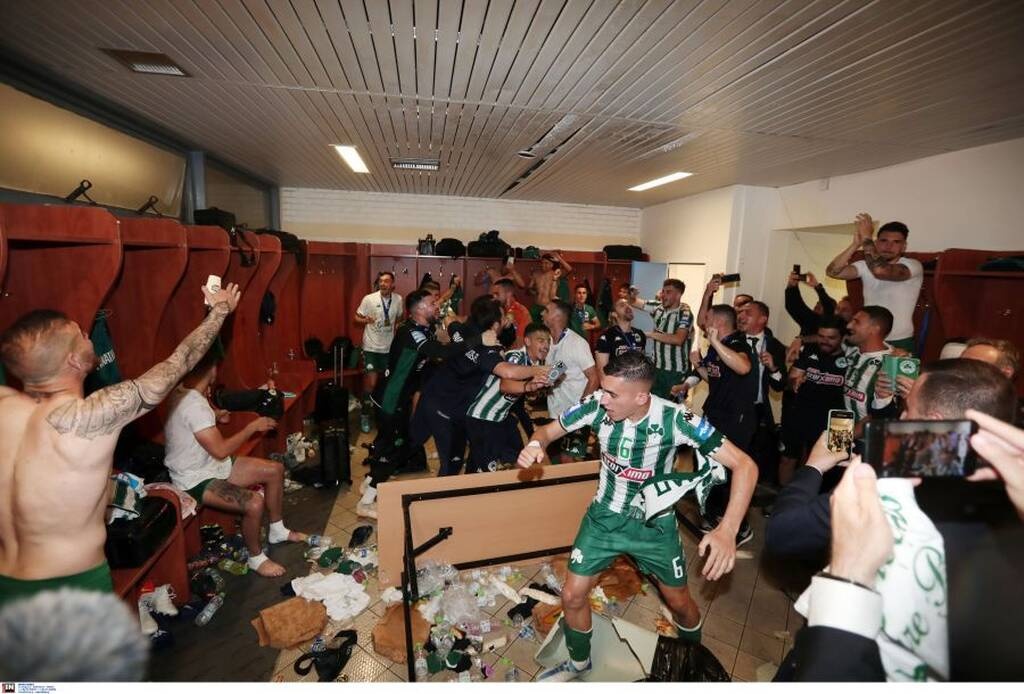 Τελικός Κυπέλλου Ελλάδας: Απίθανο πάρτι και στα αποδυτήρια του Παναθηναϊκού με την κούπα (vid)