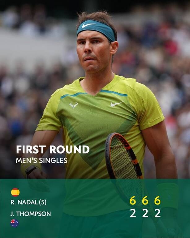Roland Garros: Ορεξάτος ο Ναδάλ διέλυσε τον Τόμπσον στην υπ’ αριθμόν 299η νίκη του σε Grand Slam