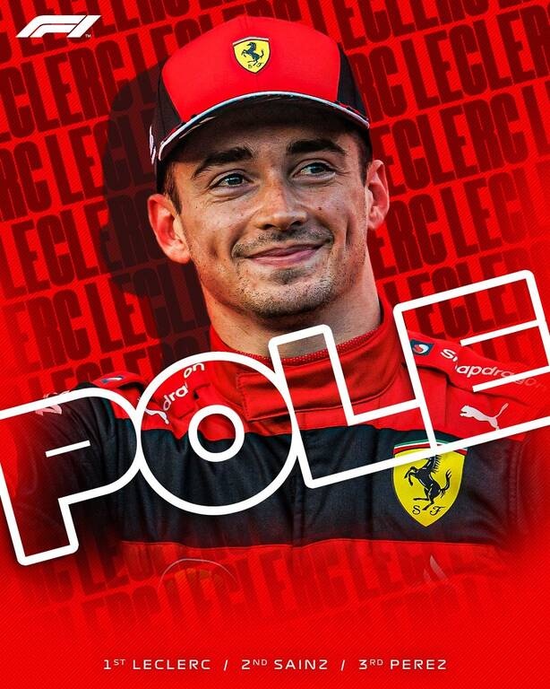 Η αφίσα για την pole position του Λεκλέρ - Twitter / Formula 1